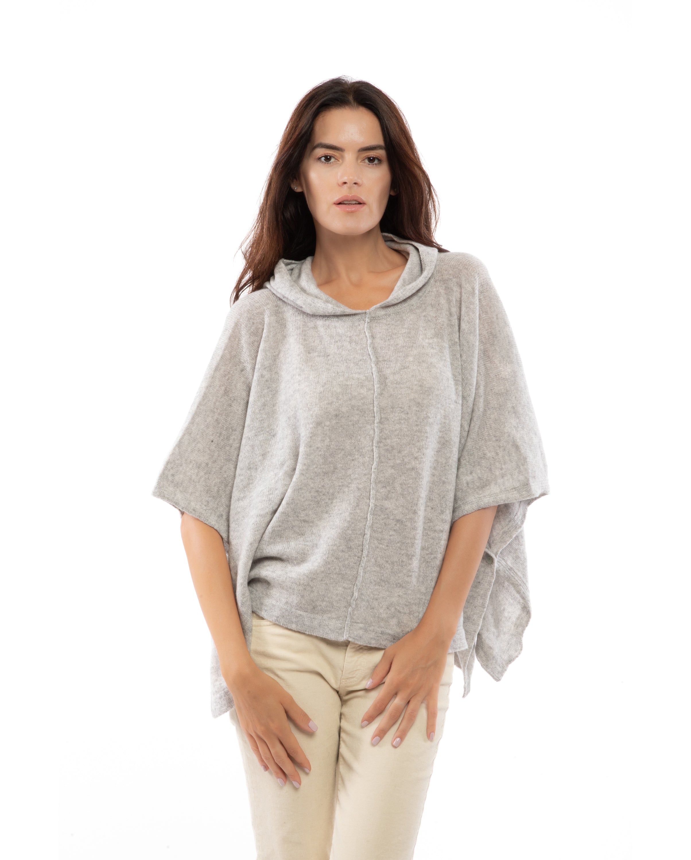 Women's Soft Cashmere Button Hoodie Poncho - Cozy Winter Wear for Women, Night Blue | Perfect for Casual Outings, Lounging & Travel