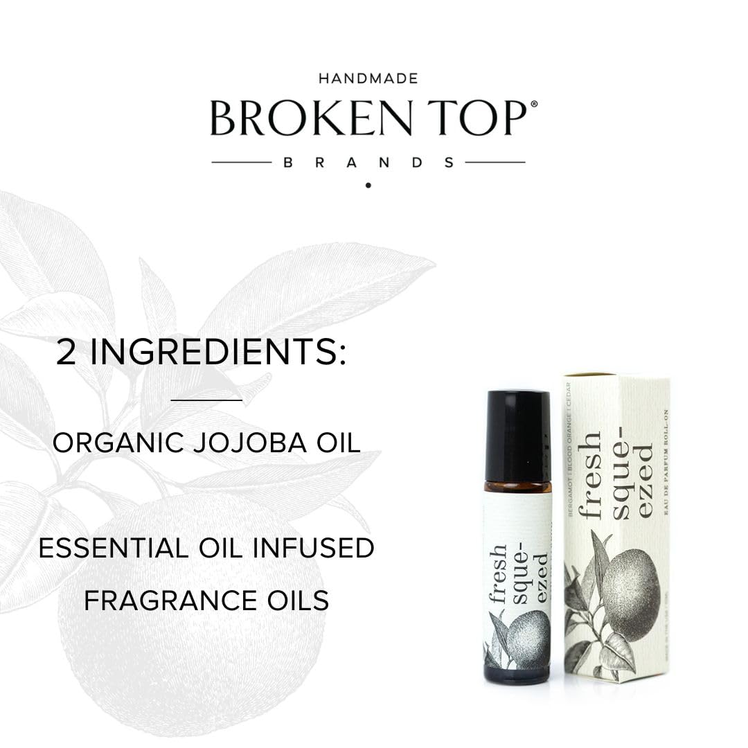 BROKEN TOP - Roll On Perfume with Jojoba & Essential Oils | Natural Vegan Eau de Parfum for Women & Men | Fresh Squeezed Scent | Perfect for Travel, Daily Use & Gifts