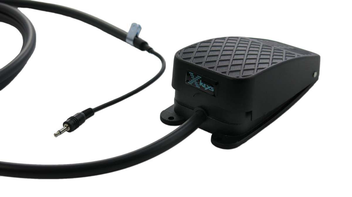 X Keys Commercial Foot Pedal - USB Foot Switch for Hands-Free Computer Control - Perfect for Transcription, Gaming, and Studio Equipment (Black)