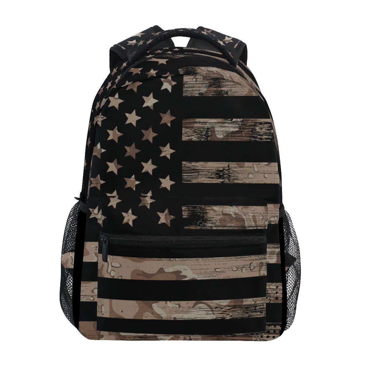ALAZA American USA Flag Desert Camouflage Backpack for Kids - Durable School & Travel Bag with Multiple Pockets for Boys & Girls Under 13, Fits Laptop & iPad - Perfect for School, Camping & Outdoor Adventures