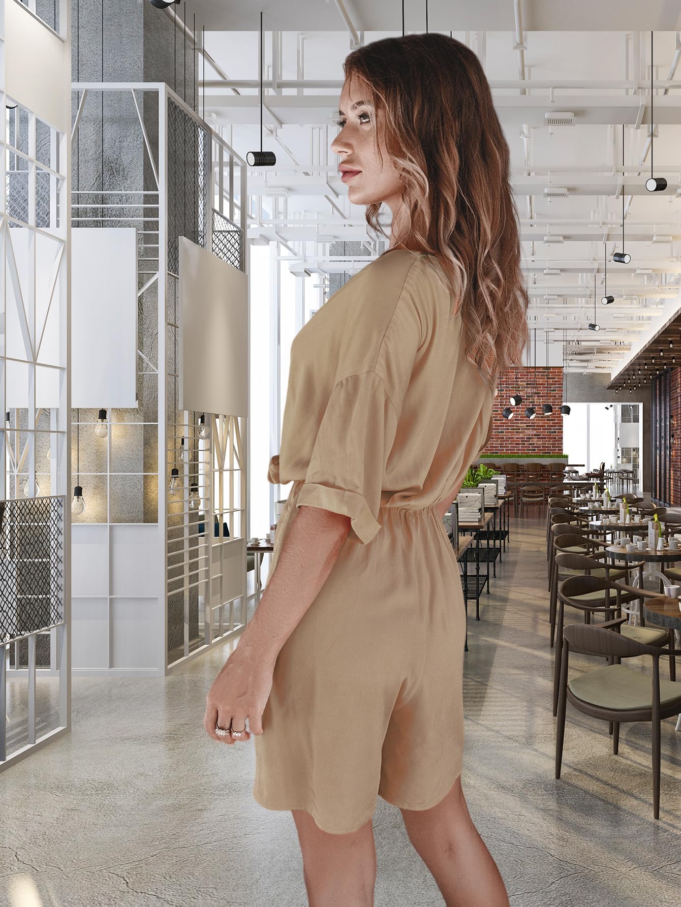 Miss Lavish London Women's Chic Summer Jumpsuit Romper - Stylish One-Piece Outfit with Drop Shoulder & Tie-Up Front | Perfect for Beach Vacation, Party Wear & Casual Outings