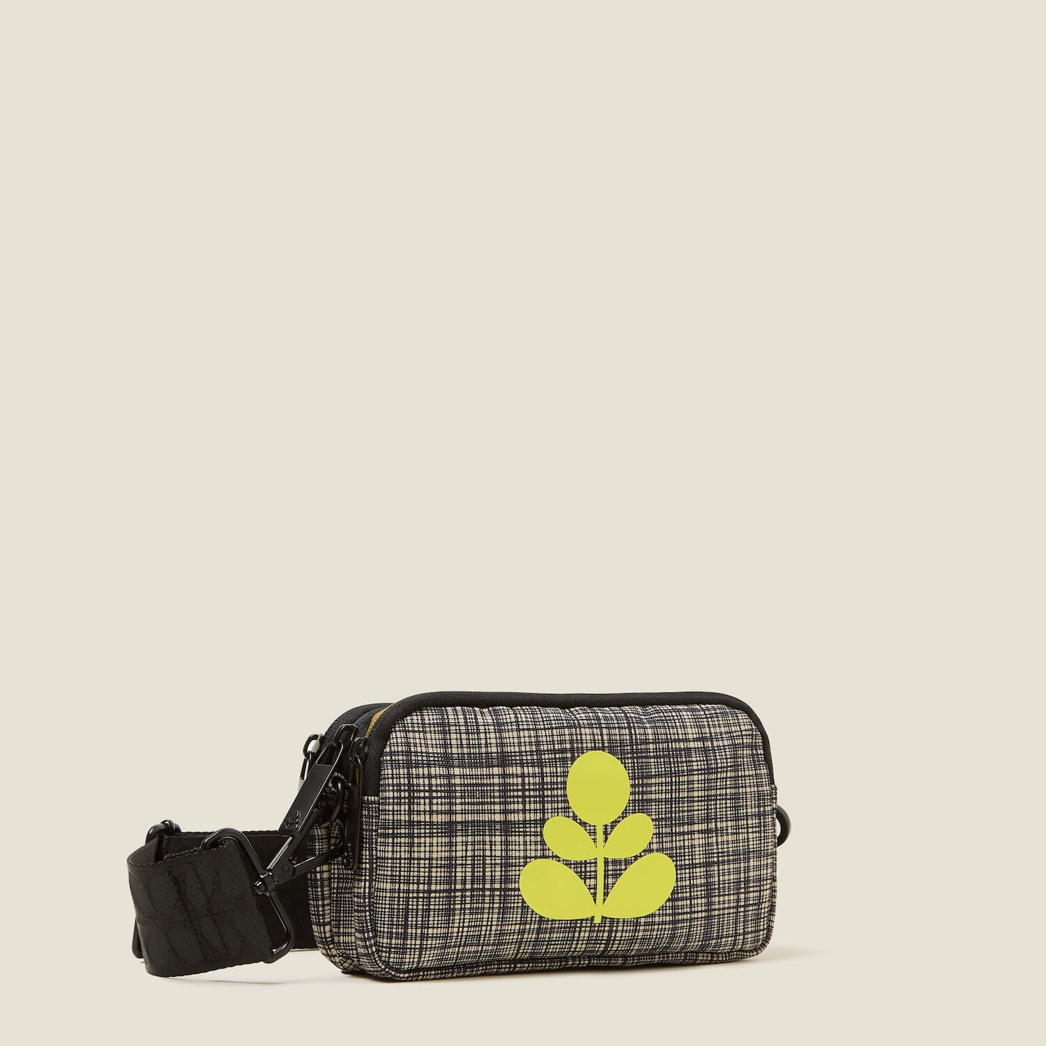 Tripod Crossbody Bag with Scribble Print - Stylish Black Shoulder Bag for Women | Perfect for Travel, Shopping, and Everyday Use
