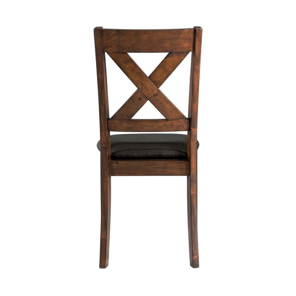 BOWERY HILL 7-Piece Cherry Wood Dining Set - Standard Height Table & Chairs for Kitchen, Dining Room & Small Spaces
