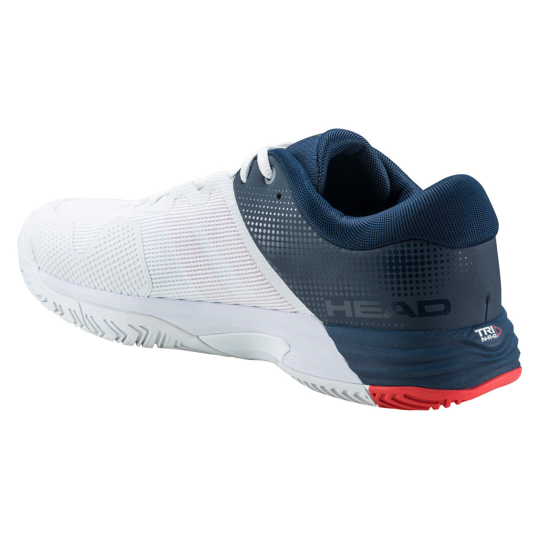 Head Revolt Evo 2.0 Men's Tennis Shoes - Lightweight Performance Court Shoes for Men in White/Navy - Perfect for Competitive Play & Casual Wear
