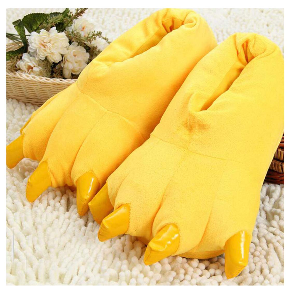 Cozy Plush Animal Paw Slippers for Adults - Warm Fuzzy Dinosaur Claw House Shoes for Indoor Comfort | Perfect Gift for Winter Homewear & Cosplay Costume Accessories