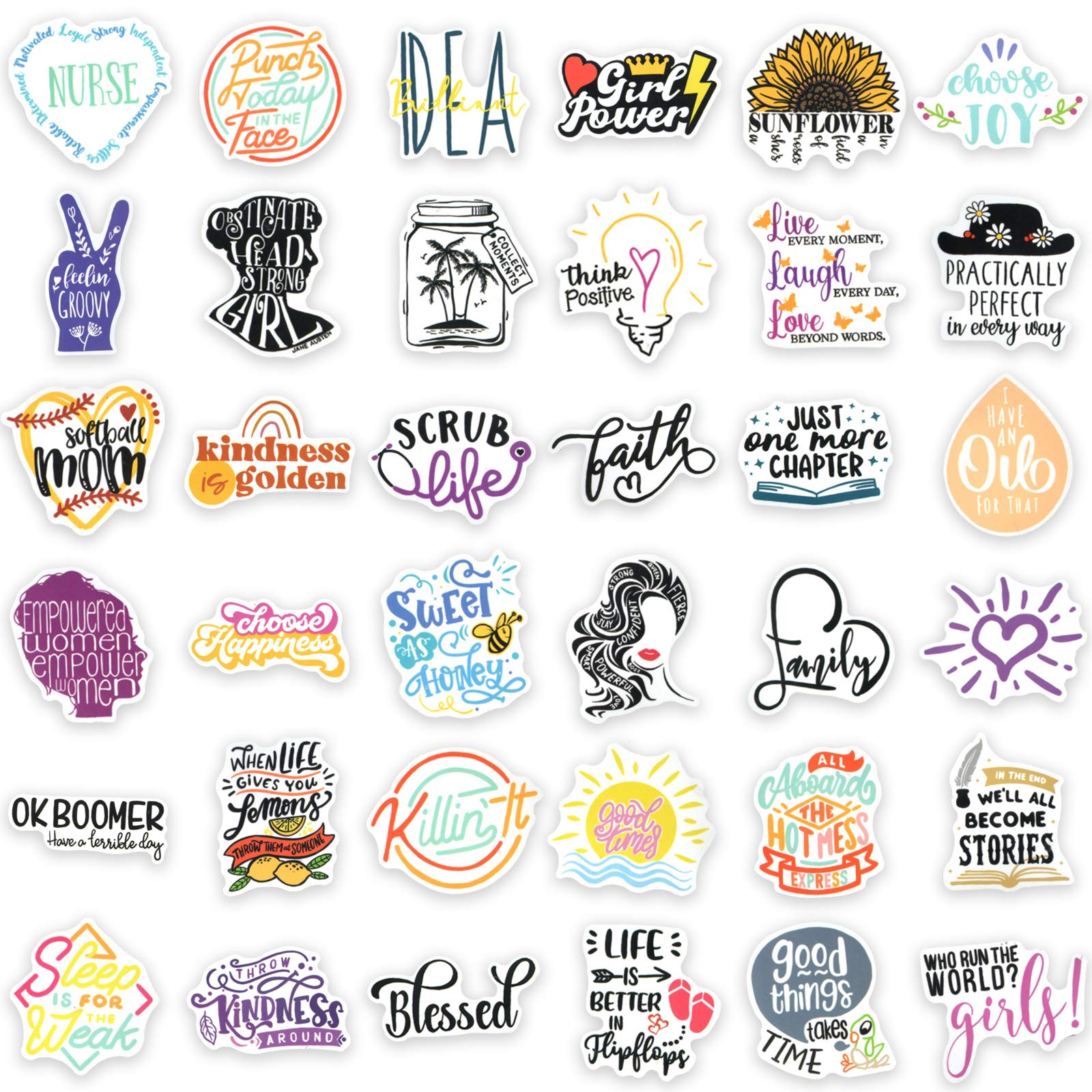 100 PCS Inspirational Quote Stickers - Motivational Stickers for Adults, Teens & Students - Positive Affirmation Stickers for Vision Board, Journaling, Scrapbooking, Water Bottles & Laptop Decoration - Perfect for Daily Inspiration & Self-Care