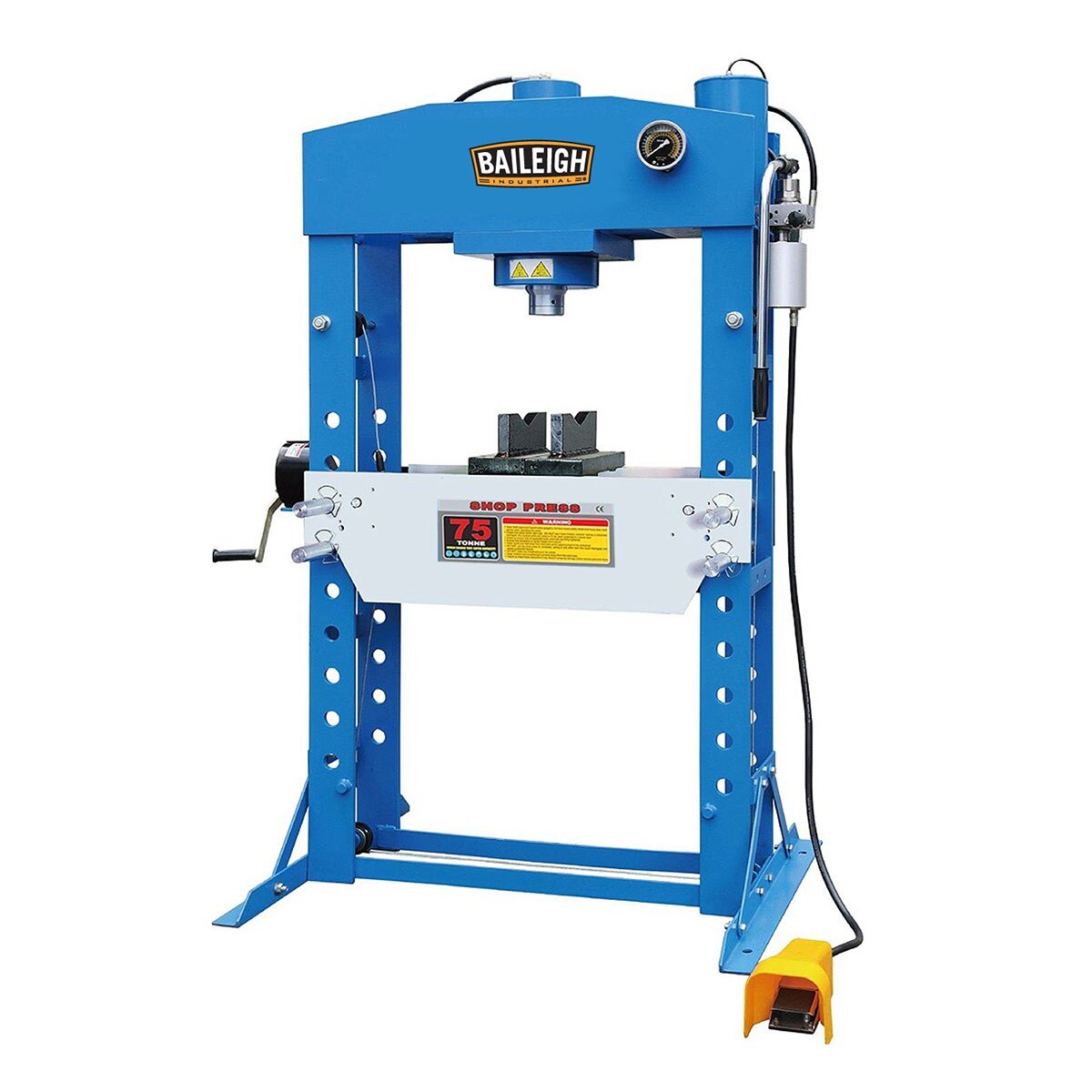 Baileigh Industrial BA9 1004859 HSP-75A 75 Ton Pneumatic Hydraulic Shop Press for Metalworking, Automotive Repair & Industrial Applications