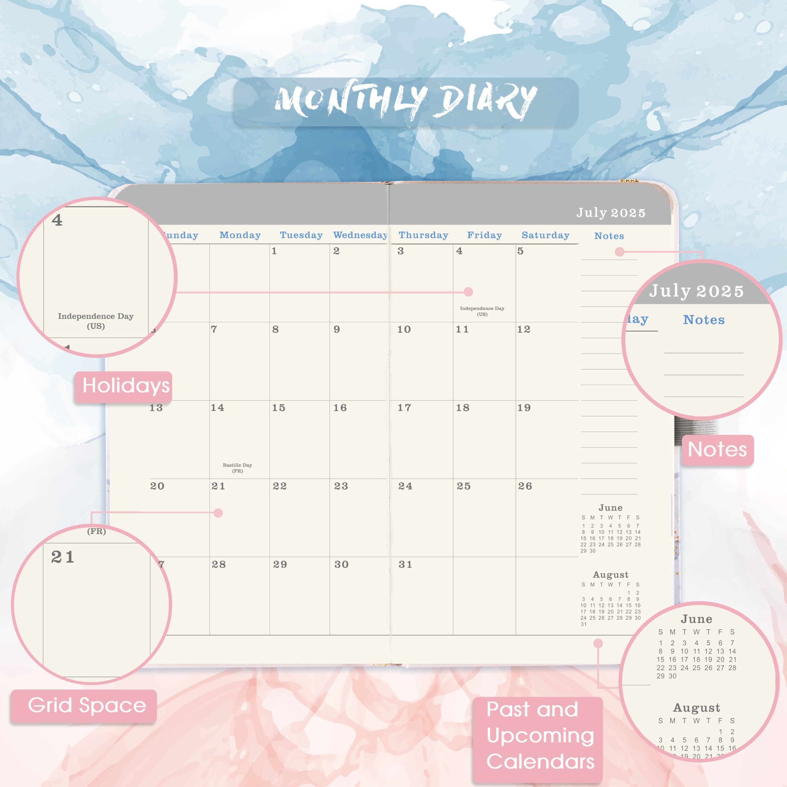 2025-2028 Pocket Planner - 3.5 Year Calendar from July 2025 to June 2028 | 6.3