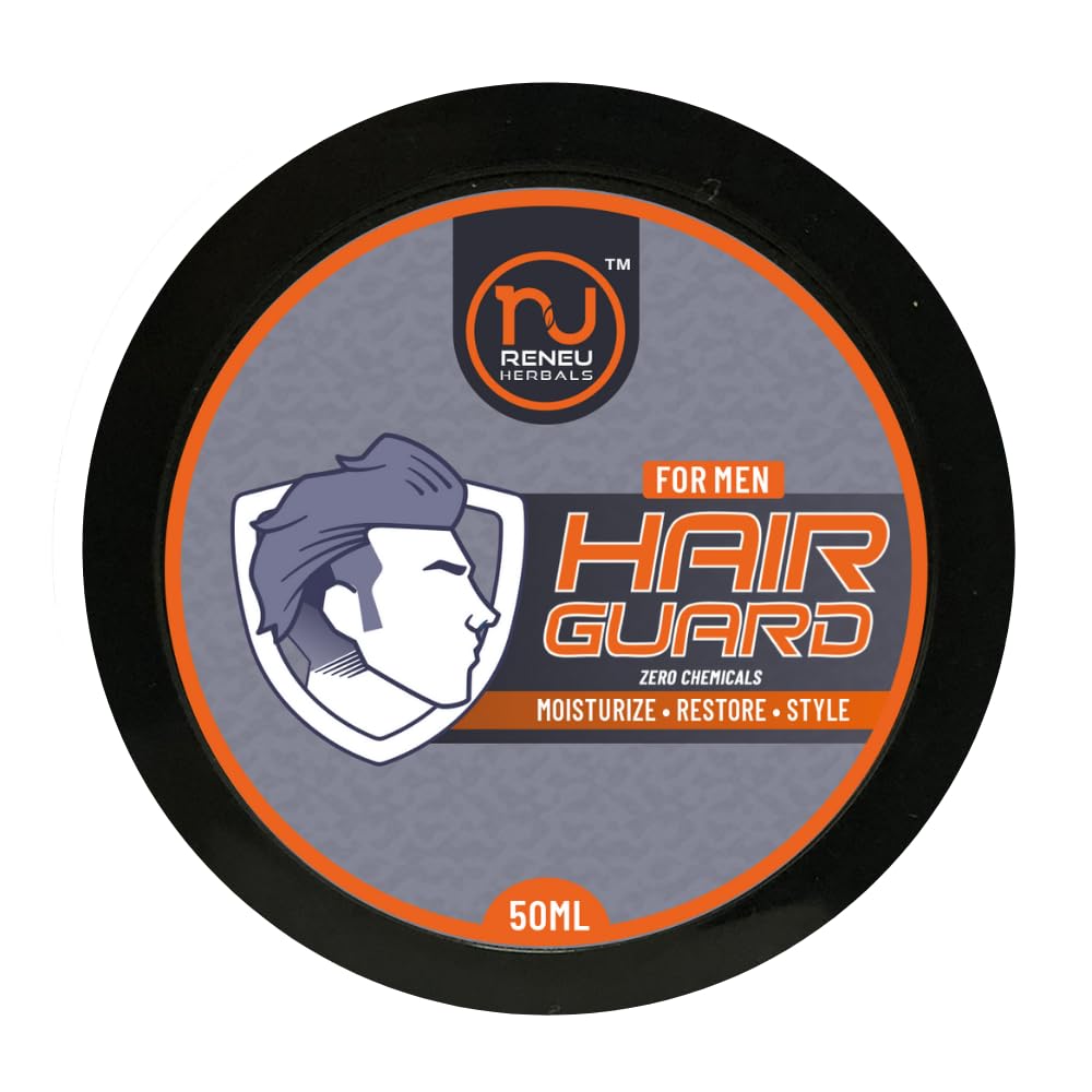 Reneu Herbals Hair Guard Zero Chemical Hair Wax for Men | Natural Hair Styling Gel with Strong Hold | Tames Flyaways & Defines Hairstyles | 50g | Perfect for Daily Use, Work, and Special Occasions