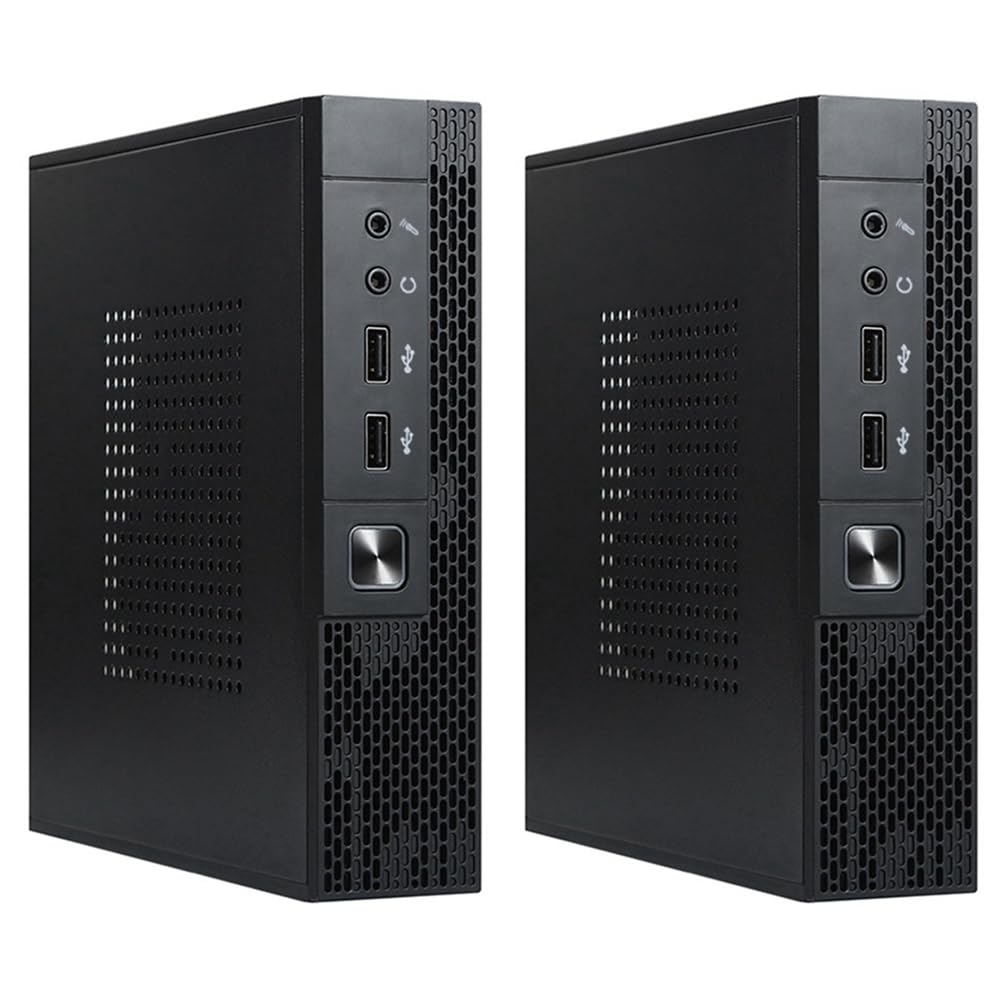 Duendhd 2X ITX Computer Case - Compact Mini Desktop PC Chassis for Industrial Control & HTPC | Perfect for Home Theater, Office Workstations & Embedded Systems