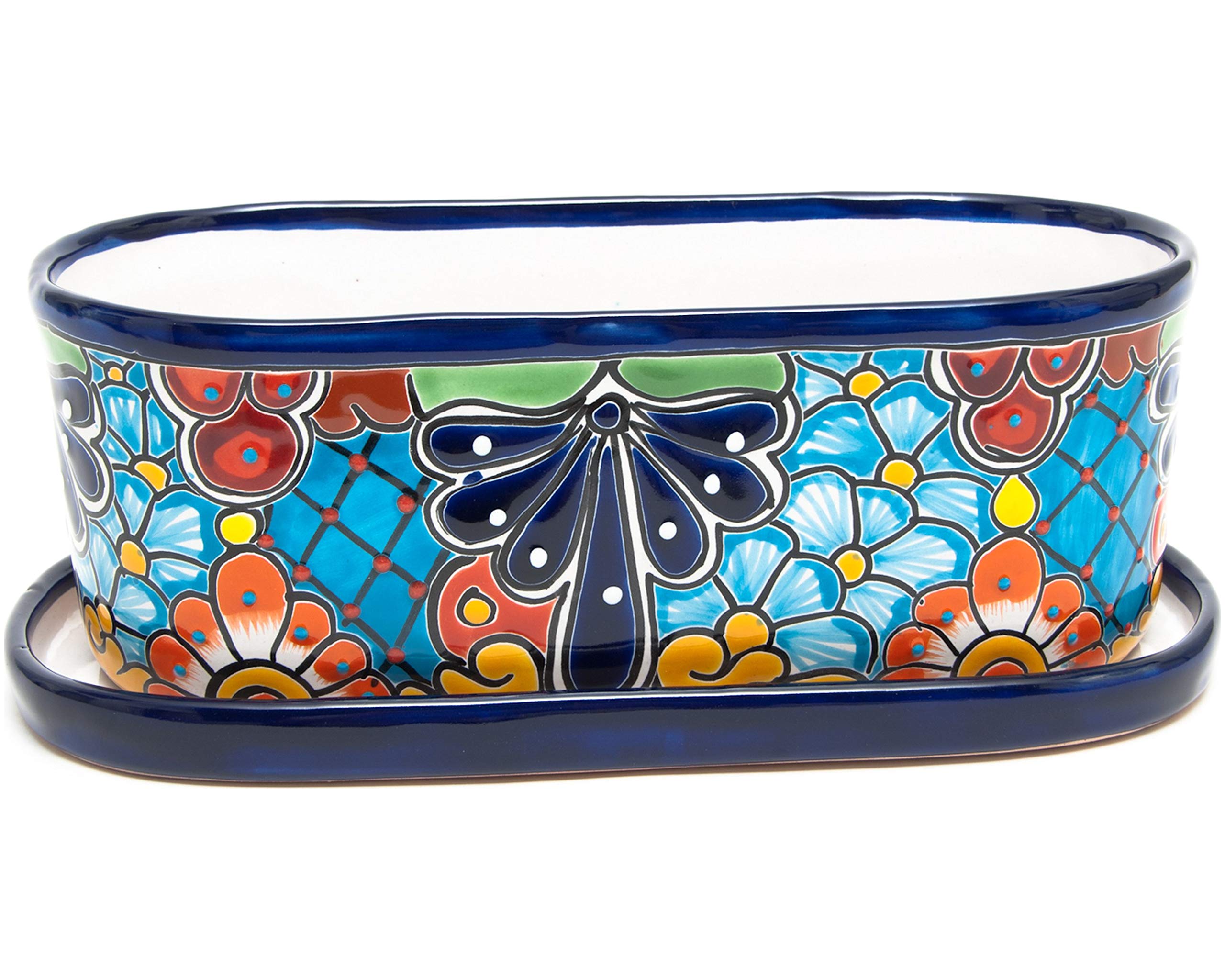 Handmade Mexican Talavera Ceramic Flower Pot - Large 15