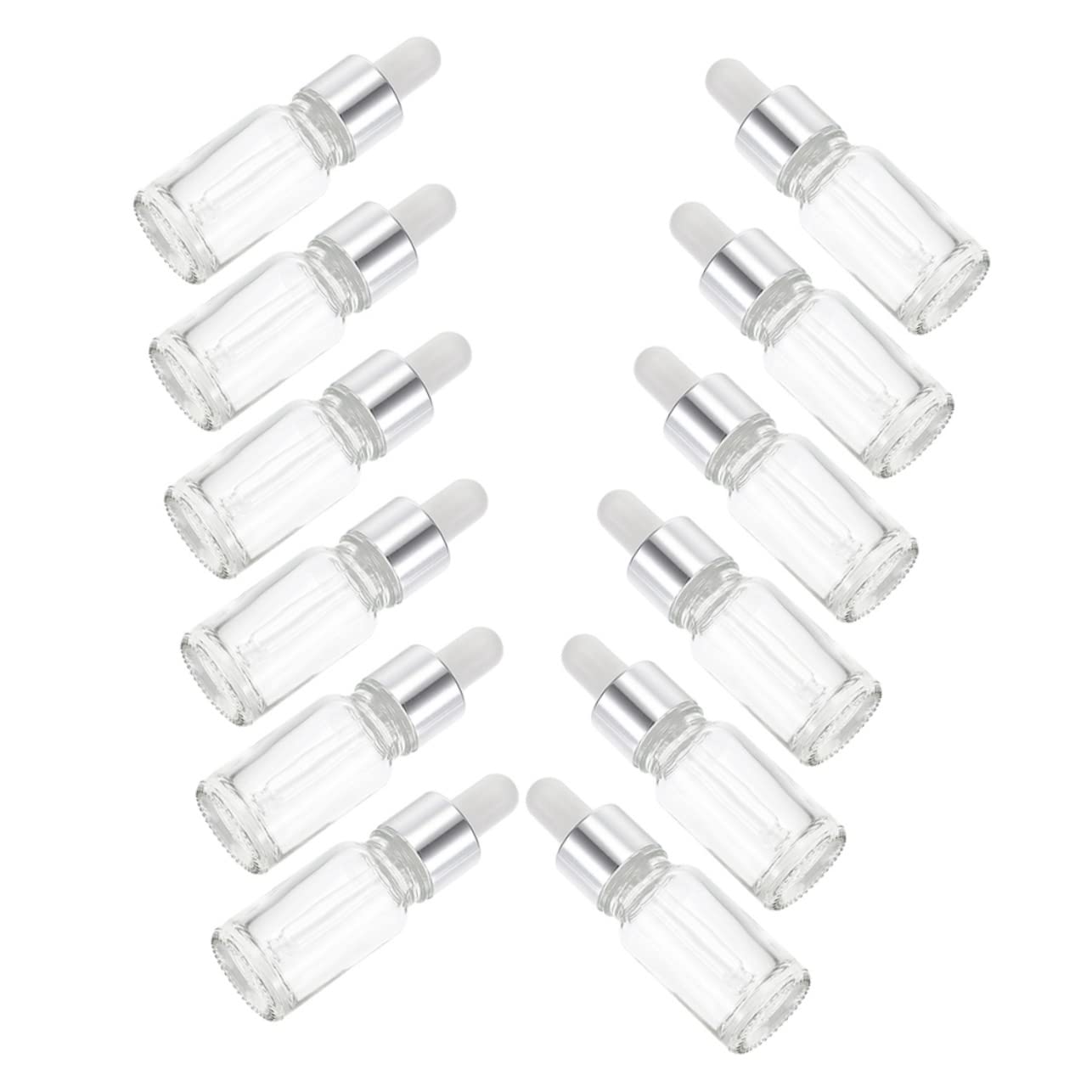 SOLUSTRE 12-Pack Leakproof Glass Essential Oil Bottles with Dropper - Clear Travel Containers for Aromatherapy, DIY Blends & Sample Storage | Perfect for Home, Office & On-the-Go Use