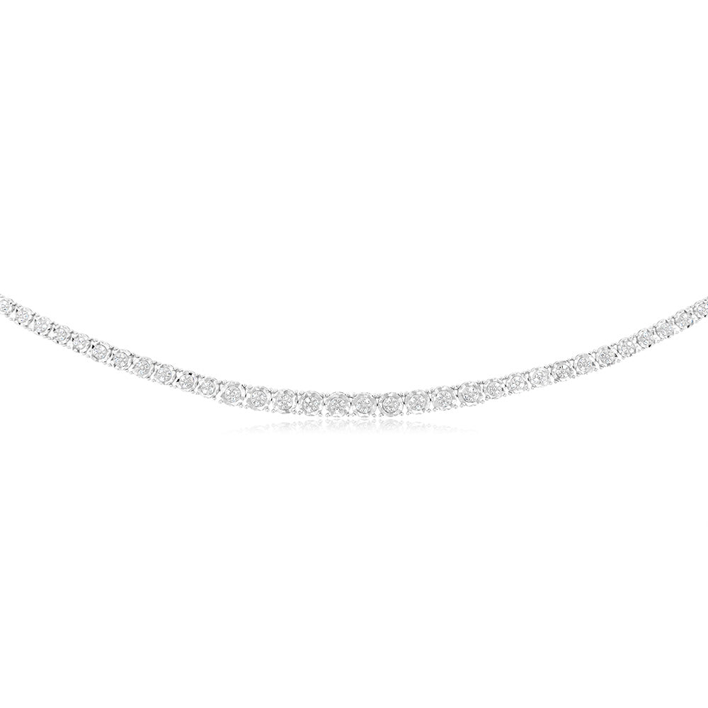 1/3 Carat Diamond Sterling Silver Necklace - Elegant Pendant Chain for Women, Perfect for Weddings, Anniversaries & Special Occasions