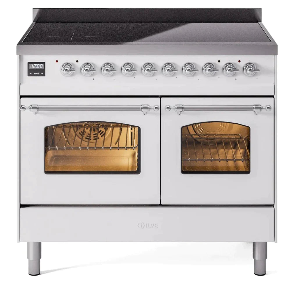 ILVE 40 Nostalgie II Series Freestanding Electric Double Oven Range - 6 Burners, Triple Glass Cool Door, Convection Oven, TFT Display & Child Lock | Perfect for Home Kitchens & Professional Chefs (Model UPDI406NMP)