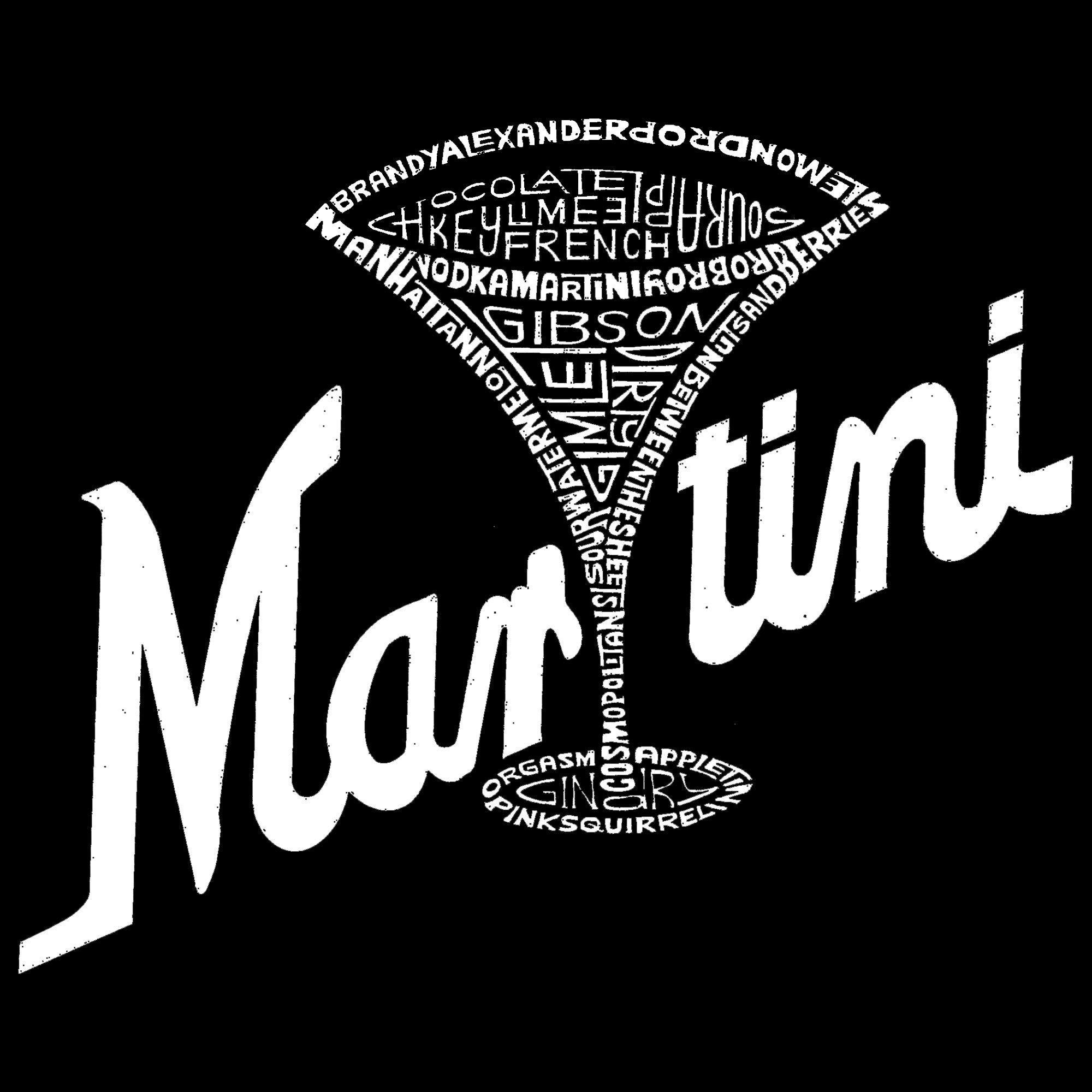 LA POP ART Women's Premium Blend Word Art T-Shirt - Stylish Martini Graphic Tee for Casual Wear, Night Out & Gift Giving