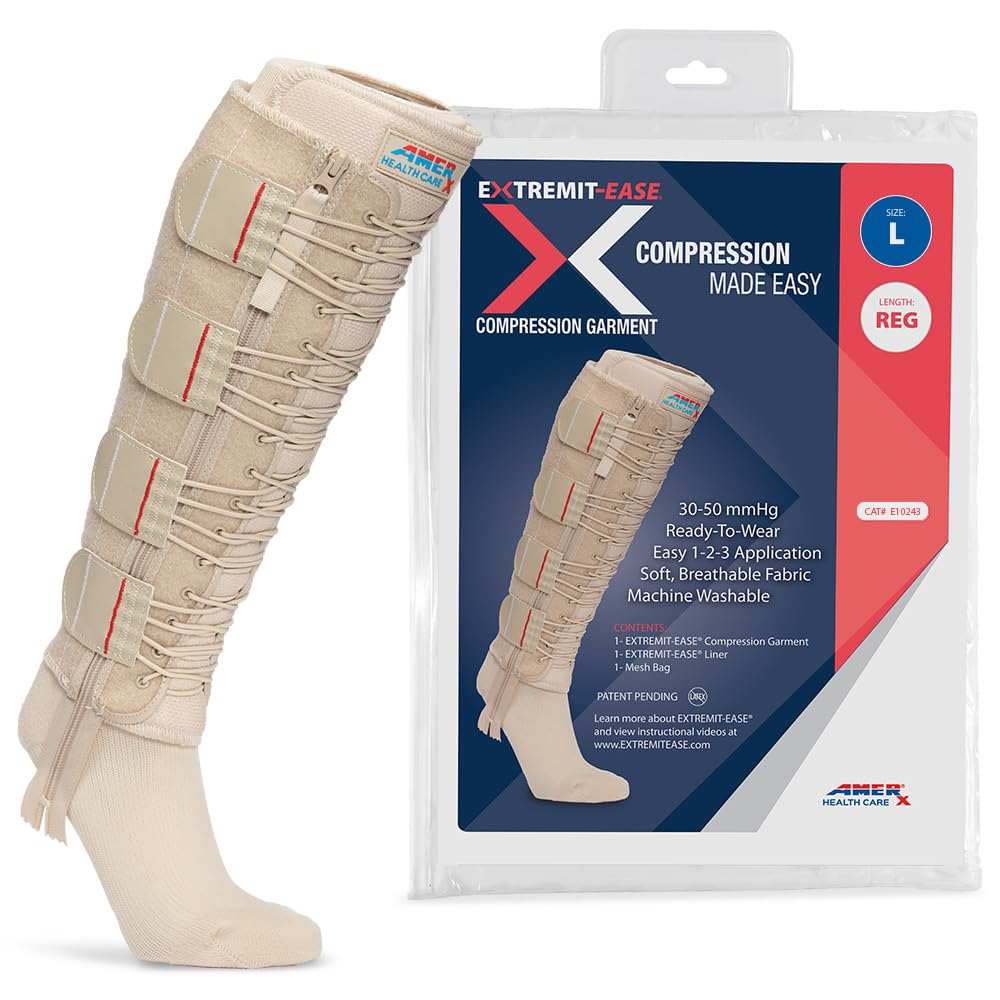 30-50 mmHg Lower Leg Compression Wrap for Lymphedema, Venous Insufficiency & Post-Surgery Edema Relief - Ideal for Swelling Management & Recovery Support - Perfect for Daily Wear, Travel & Post-Op Care