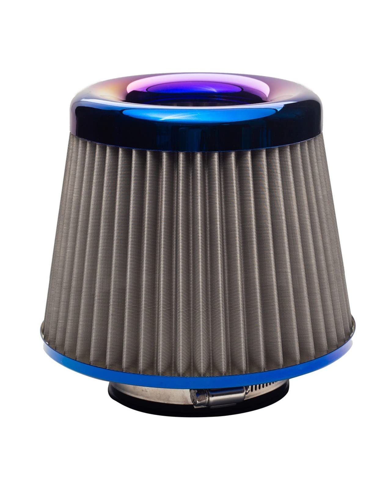 XCYY 3 Inch 76mm Universal Car Cold Air Intake Cone Filter - High Performance Dry Air Filter with Burnt Blue Finish - Compatible with Most Vehicles - Perfect for Racing, Off-Road & Performance Upgrades