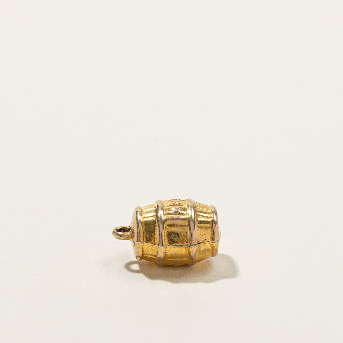 Vintage 1953 Birmingham 9K Gold Barrel Charm Pendant - Perfect for Jewelry Making, Gift Giving & Antique Collectors