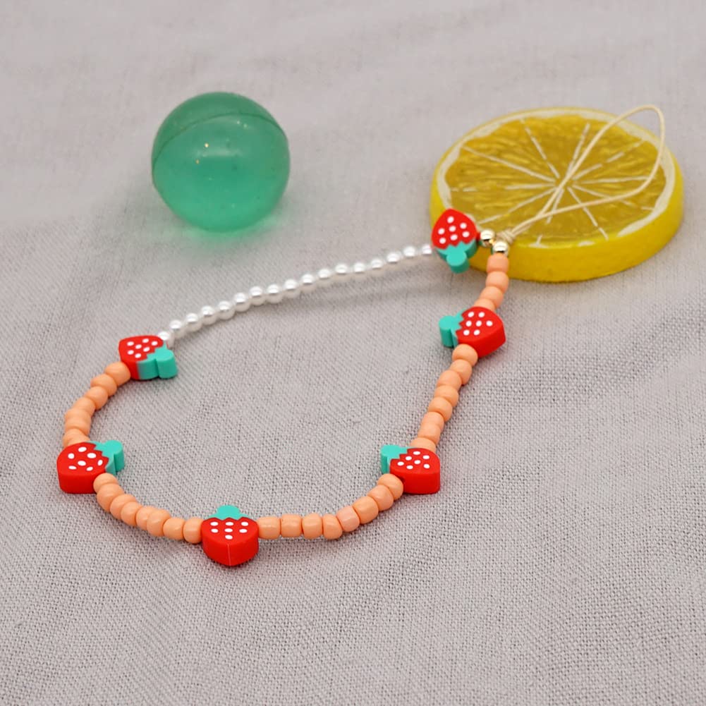 Kawaii Pearl Butterfly Acrylic Beaded Phone Lanyard - Anti-Lost Boho Phone Chain Wrist Strap for iPhone Samsung - Perfect for Teens, Girls, Festival & Party Accessories