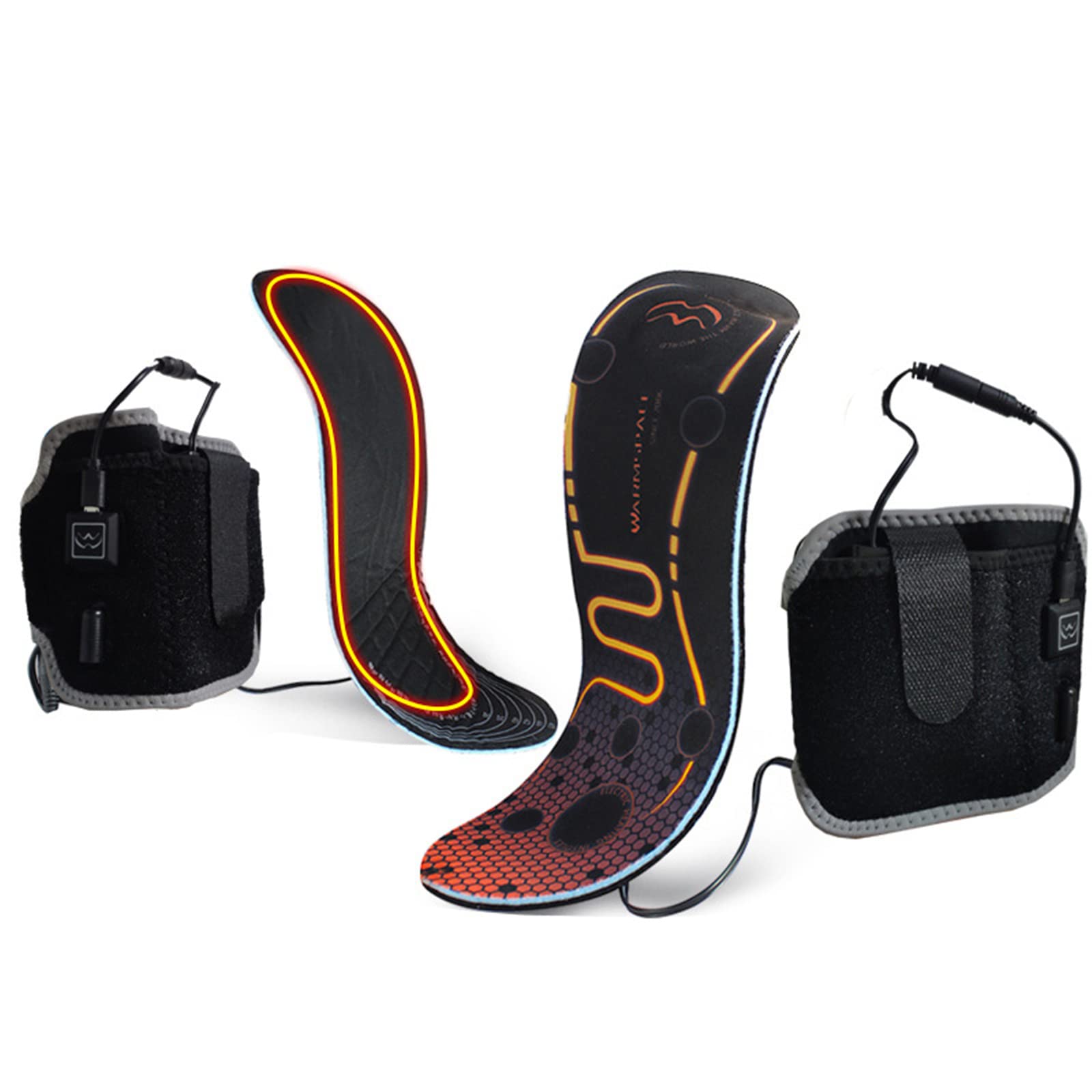 USB Rechargeable Heated Insoles - Electric Foot Warmers for Men & Women, Cuttable & Washable Heating Shoe Pads for Outdoor Work, Skiing, Hiking & Cold Weather Comfort