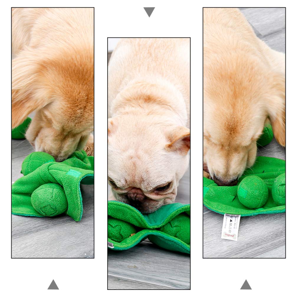 Balacoo Interactive Plush Pea Dog Toy with Sound - Snuffle & Chew Educational Pet Toy for Puppies, Cats & Small Dogs - Fun Training & Stress Relief for Indoor Play