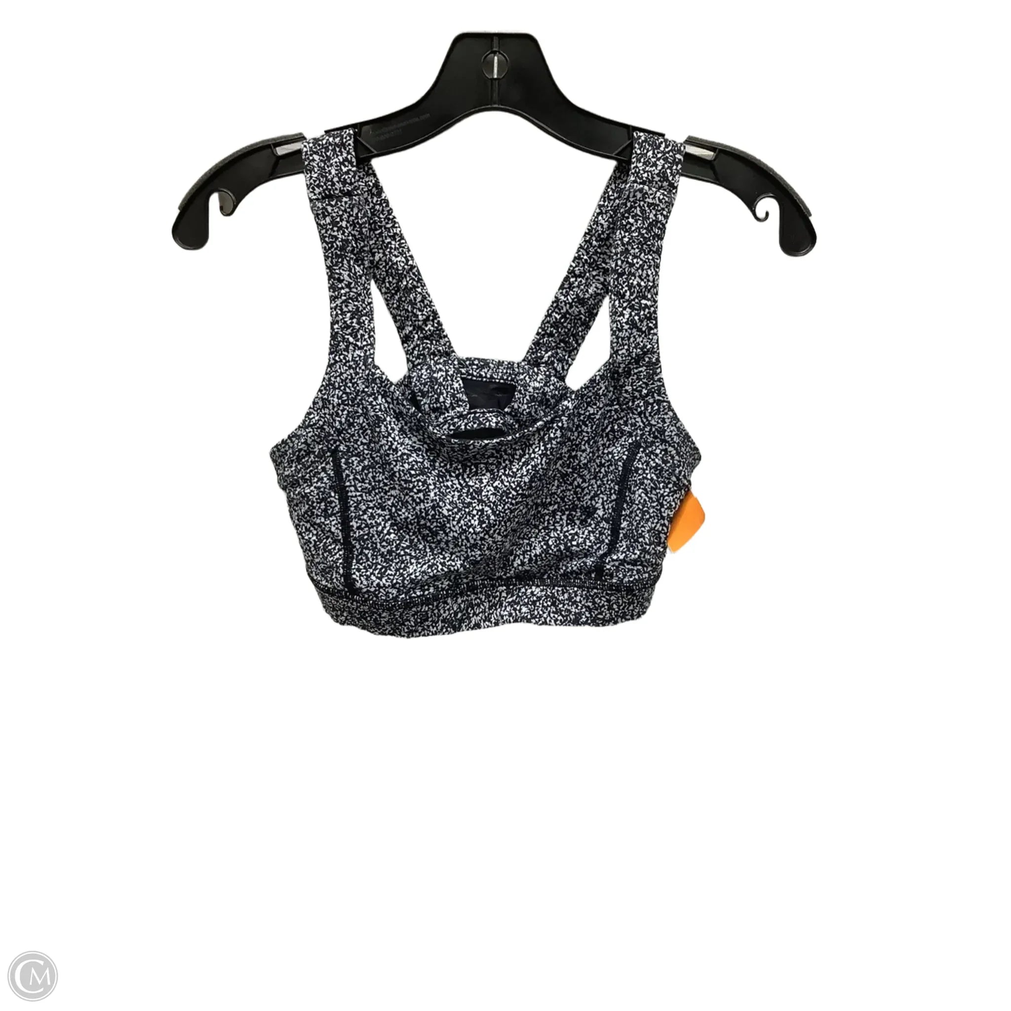 Lululemon Women's Athletic Sports Bra - Medium, Black & White - High Support Workout Top for Running, Yoga & Gym