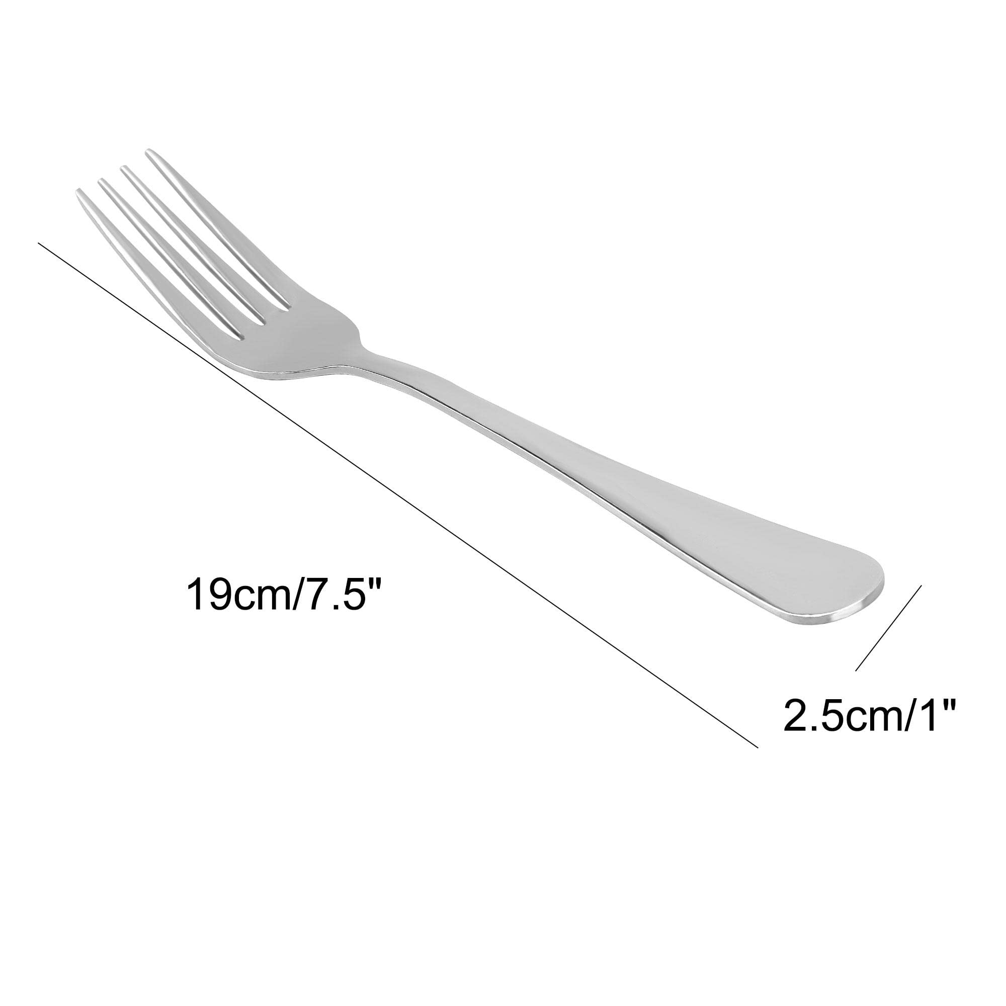 uxcell 12-Piece Stainless Steel Dinner Forks Set - 7.5 Inch Household Cutlery for Steak, Salad, Dessert & Fruit | Durable Tableware for Restaurants, Parties & Everyday Dining