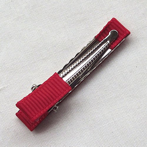 Chenkou Craft 40pcs Prong Hair Clips with Grosgrain Ribbon - DIY Hair Accessories for Women & Girls (1.5 Inch/40x8mm) - Perfect for Parties, Weddings & Everyday Styling