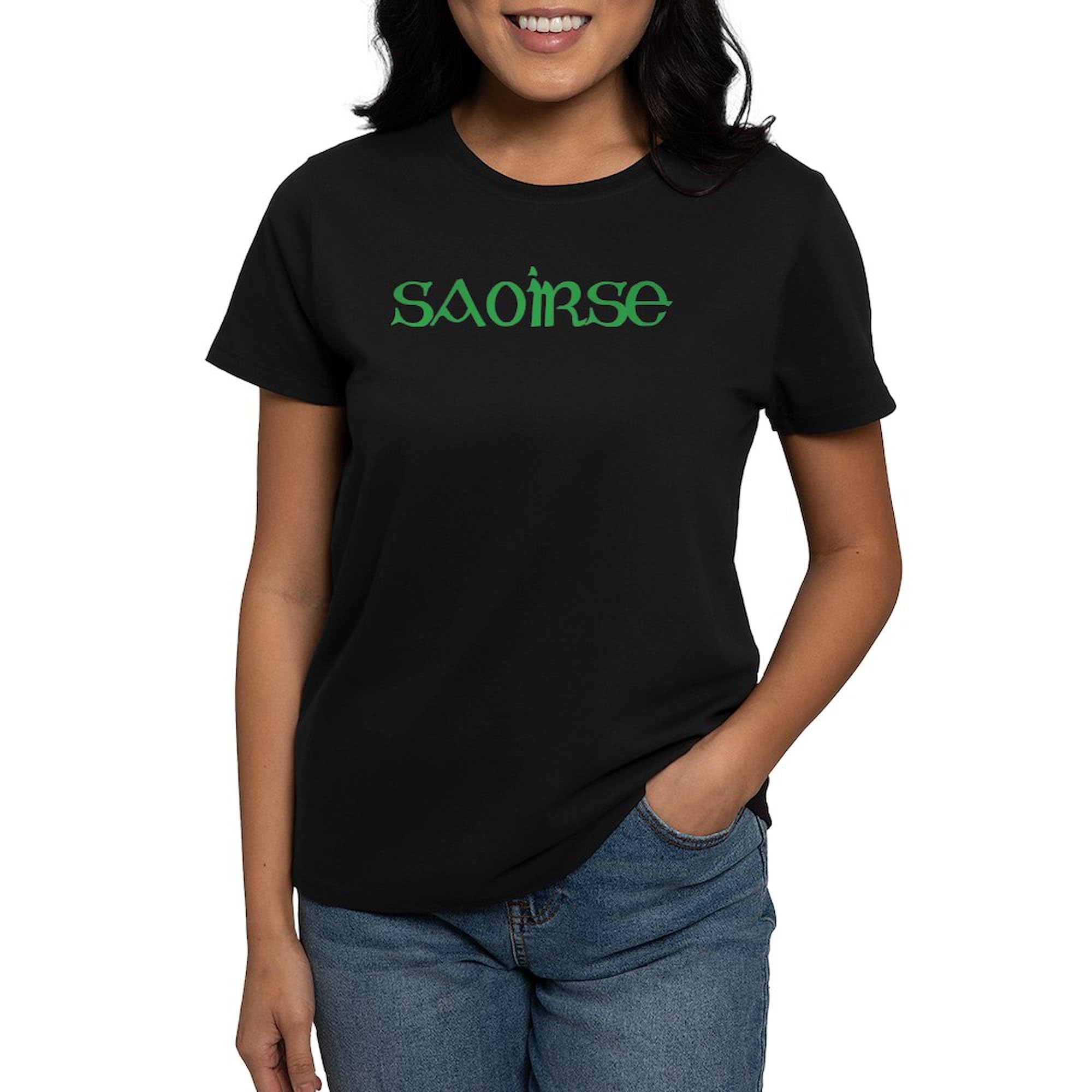 Saoirse Women's Dark Cotton T-Shirt - Soft & Comfortable Casual Tee for Everyday Wear | Perfect for Outings, Work, and Relaxation