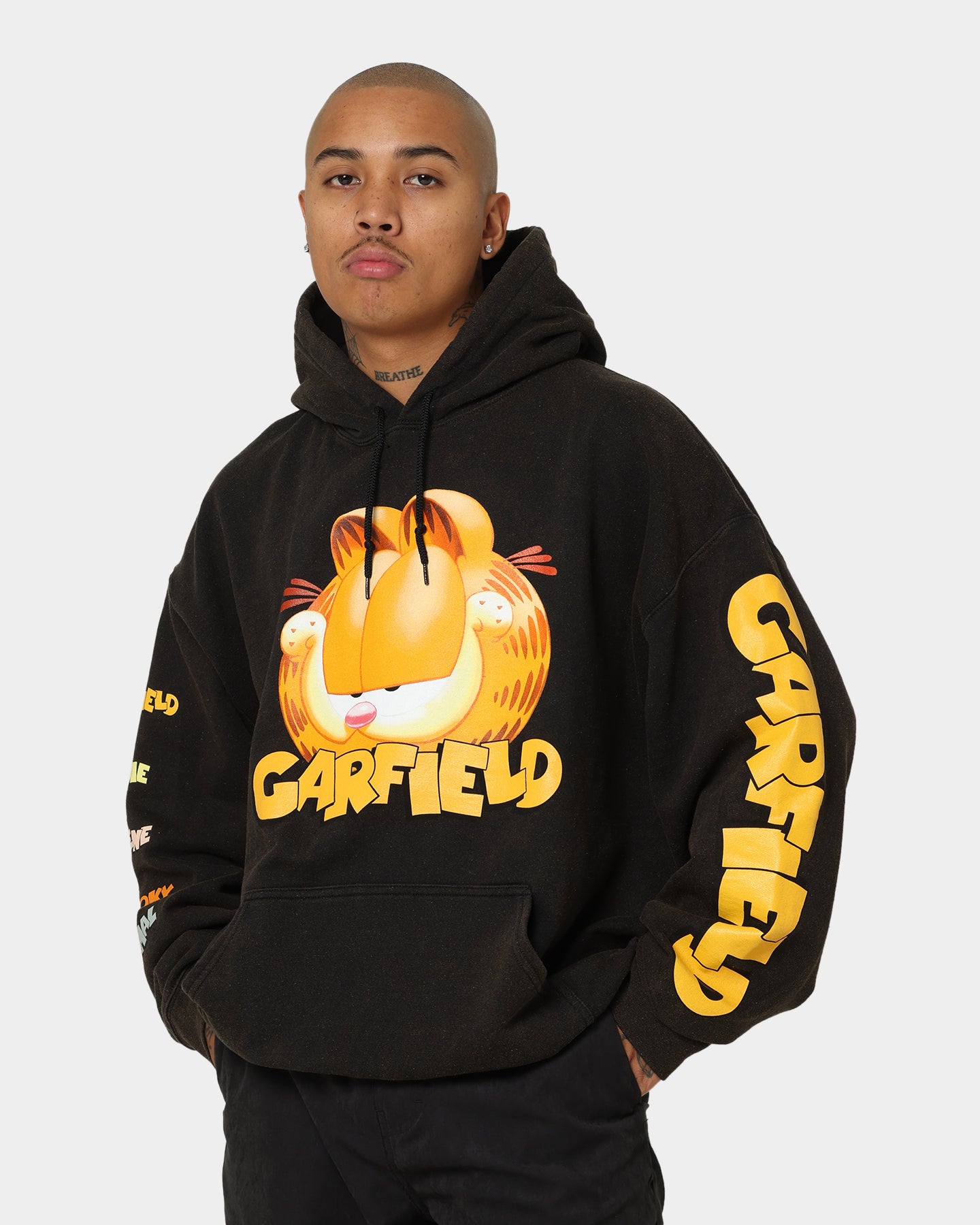 Vintage Garfield Hoodie - Black Wash Retro Graphic Sweatshirt for Men & Women | American Thrift Style | Perfect for Casual Wear, Cosplay & 90s Nostalgia Fashion