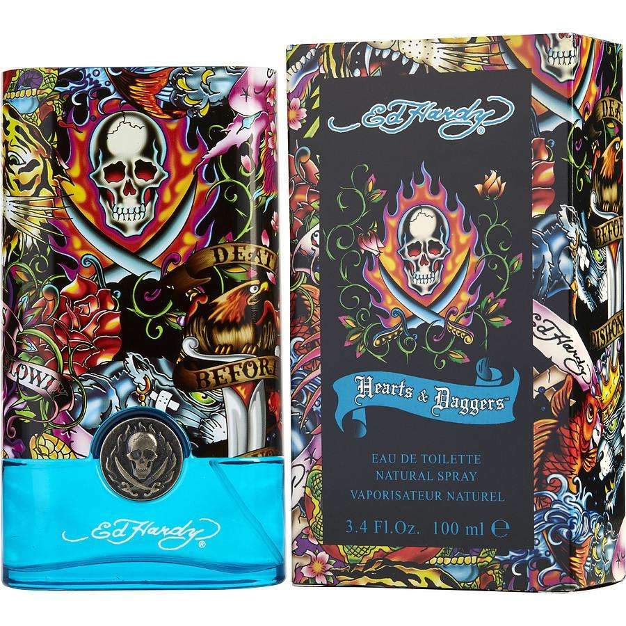 Ed Hardy Hearts & Daggers 100ML Eau de Toilette Spray for Men - Fresh Citrus & Woody Fragrance for Day & Night Wear, Dating & Special Occasions