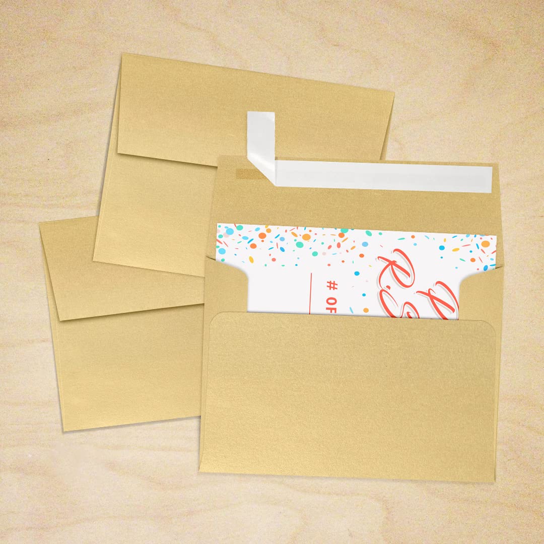 A2 Peel & Press Invitation Envelopes - Blonde Metallic (4 3/8