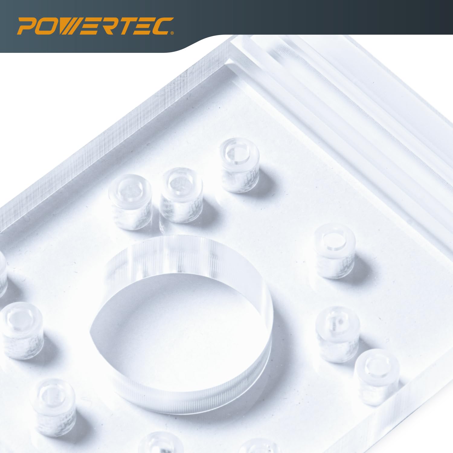 PowerTec Guide Rail Adapter for Fixed Base Trim Routers - Compatible with DeWalt, Makita & Milwaukee - Connects to WEN, Makita & Milwaukee Guide Rails (Models 71550, 71153, 71387, 71921) - Perfect for Woodworking, Cabinet Making & Precision Edge Trimming