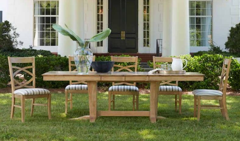 Milano Trestle Table - Modern Farmhouse Dining Table for Kitchen & Dining Room | Solid Wood Trestle Base | Perfect for Family Gatherings & Dinner Parties