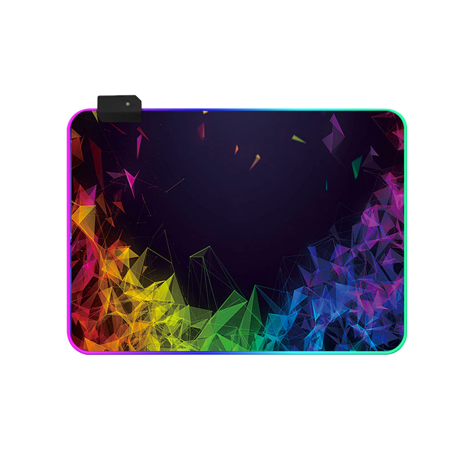 Ergonomic Gaming Mouse Pad with Anti-Slip Rubber Base - Large RGB LED Mouse Mat for PC, Laptop, Mac - Perfect for Gaming, Office Work & Home Use