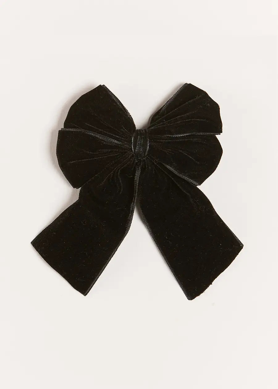 Black Velvet Long Bow Hair Clip - Elegant Hair Accessory for Women & Girls | Perfect for Weddings, Parties & Everyday Styling