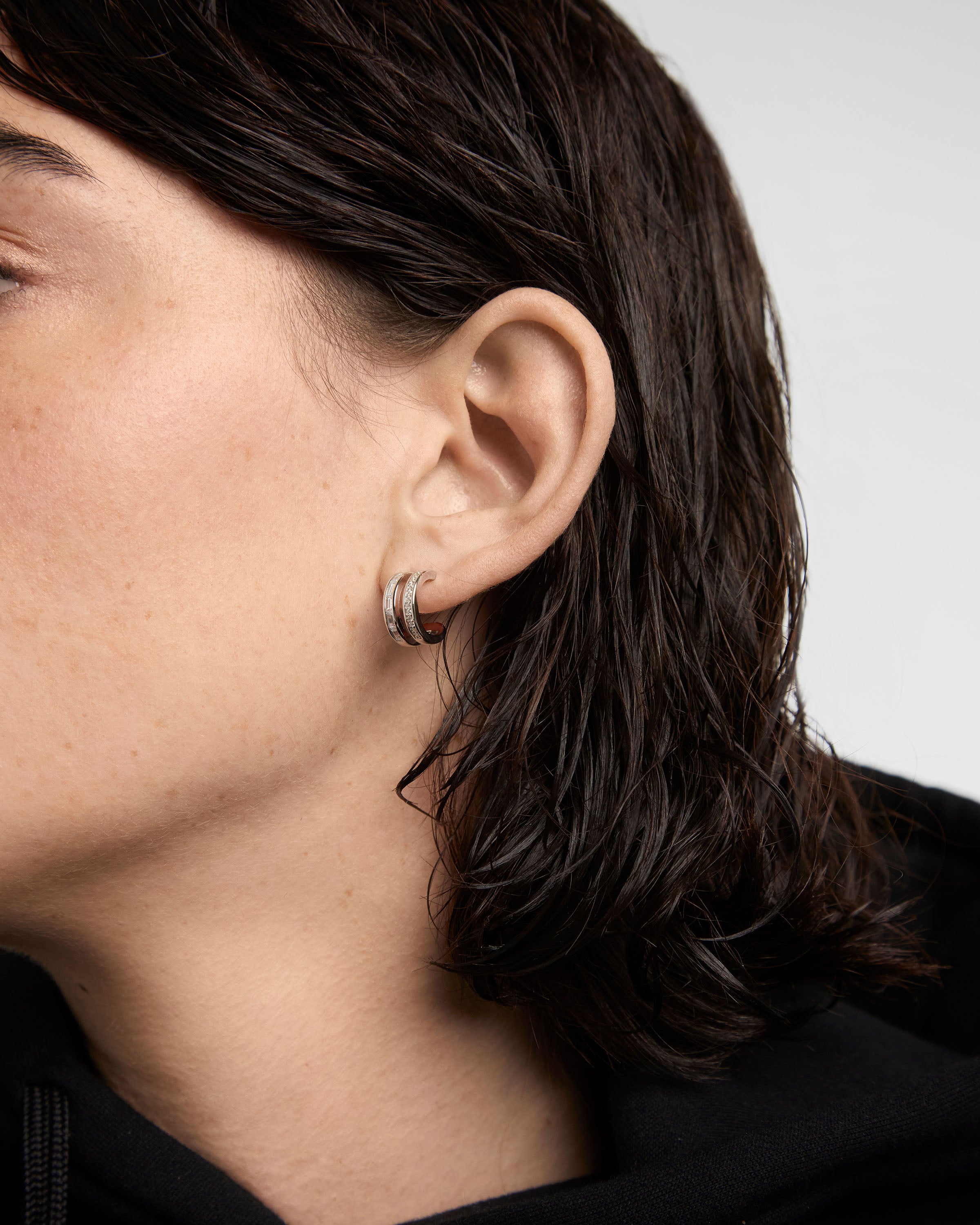 Bianca Double Band Silver Hoop Earrings for Women - Elegant Sterling Silver Hoop Earrings for Everyday Wear & Special Occasions