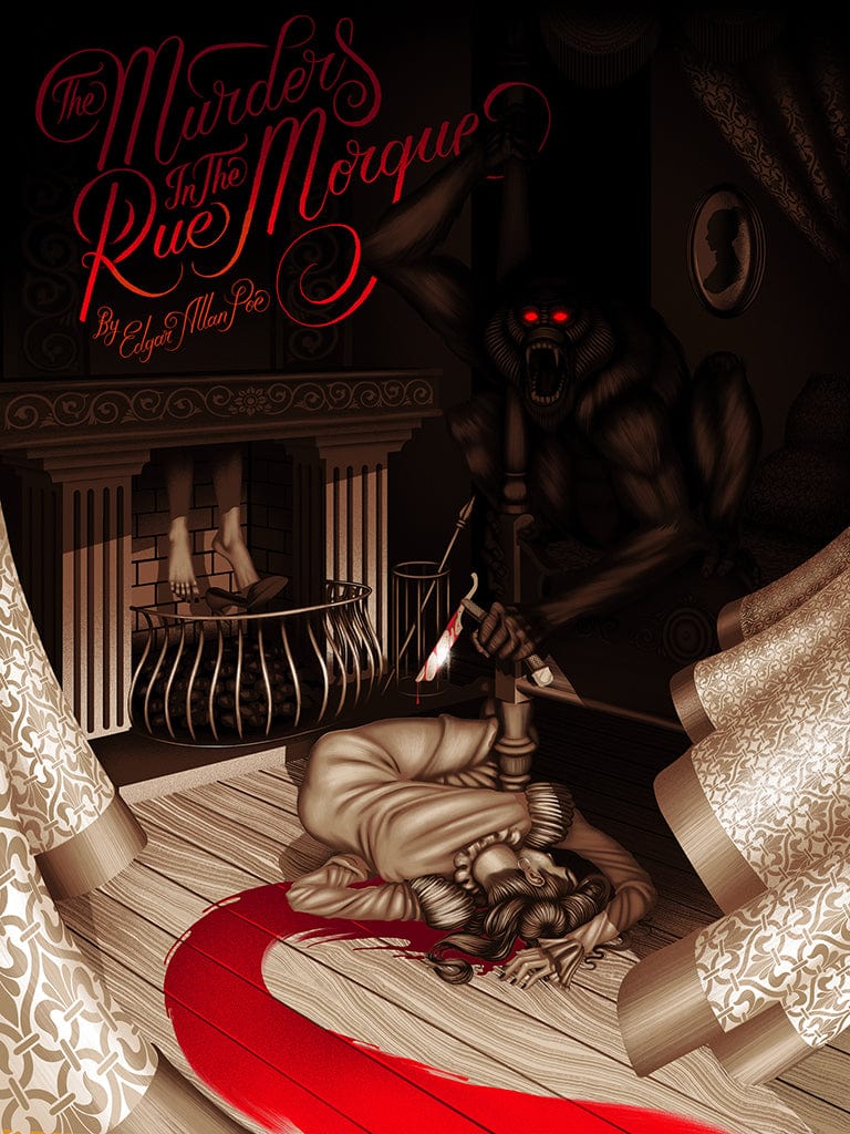 Black Dragon Press x Mondo #07: The Murders in the Rue Morgue Art Print - Edgar Allan Poe Inspired Gothic Horror Poster - Perfect for Home Decor, Office Wall Art & Gift for Book Lovers