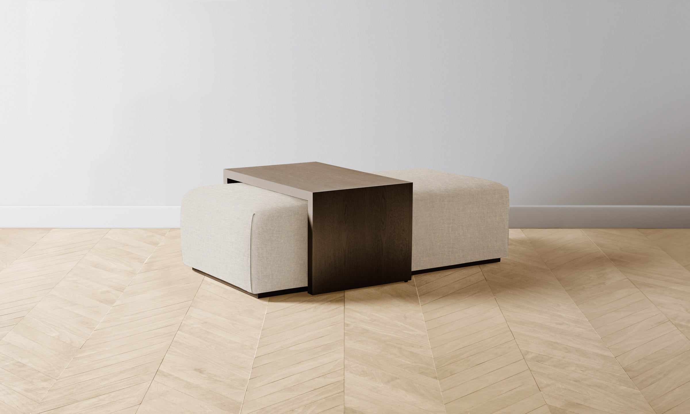 The Bowery Ottoman - Heritage Belgian Linen Summit - Premium Footrest & Lounge Chair Companion for Living Room & Bedroom