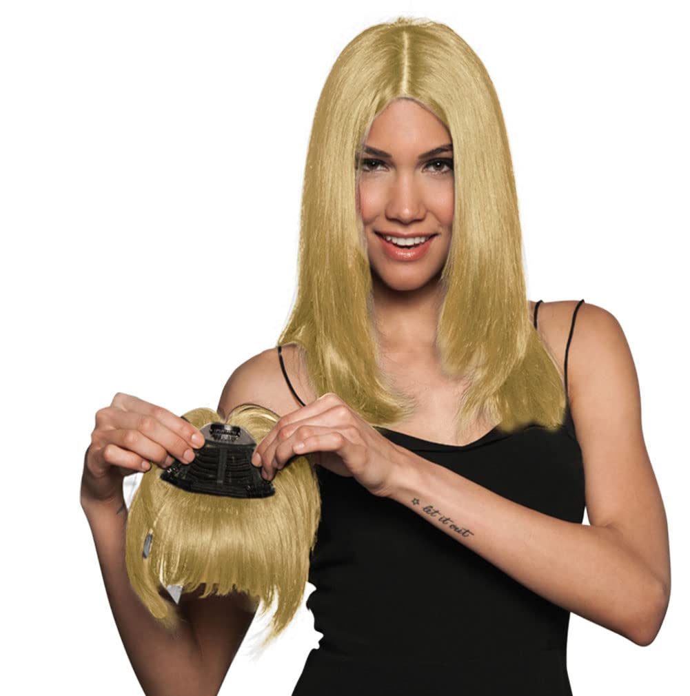 Human Hair Bangs Clip-In Fringe - R10HH Palest Blonde 9