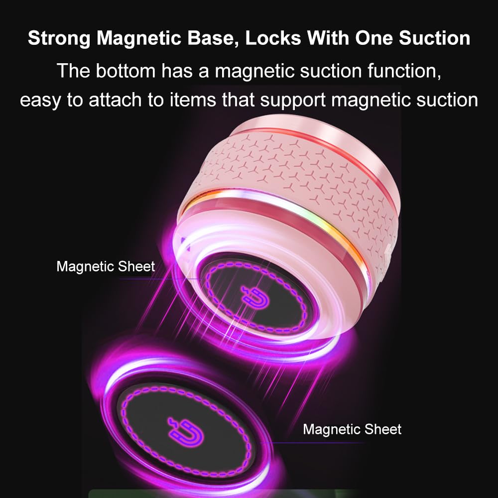 Docooler Mini Wireless Bone Conduction Speaker - Bluetooth 5.0, IP54 Waterproof, EQ Mode Adjustable with Colorful Ambient Light (Pink) - Perfect for Outdoor Activities, Running, Cycling & Home Use