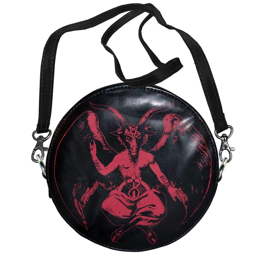 Kreepsville 666 Baphomet Wristlet Purse - Gothic Handbag for Women, Black Occult Clutch with Wrist Strap | Perfect for Halloween, Cosplay, and Gothic Fashion Accessories