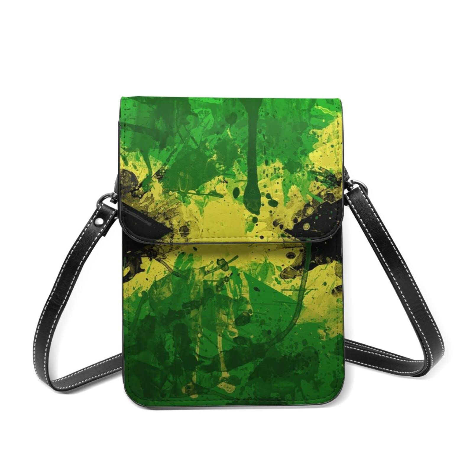 Jamaica Flag Color Crossbody Phone Purse for Women - Lightweight Mini Handbag with Shoulder Strap, Wallet & Passport Holder | Perfect for Travel, Concerts & Everyday Use