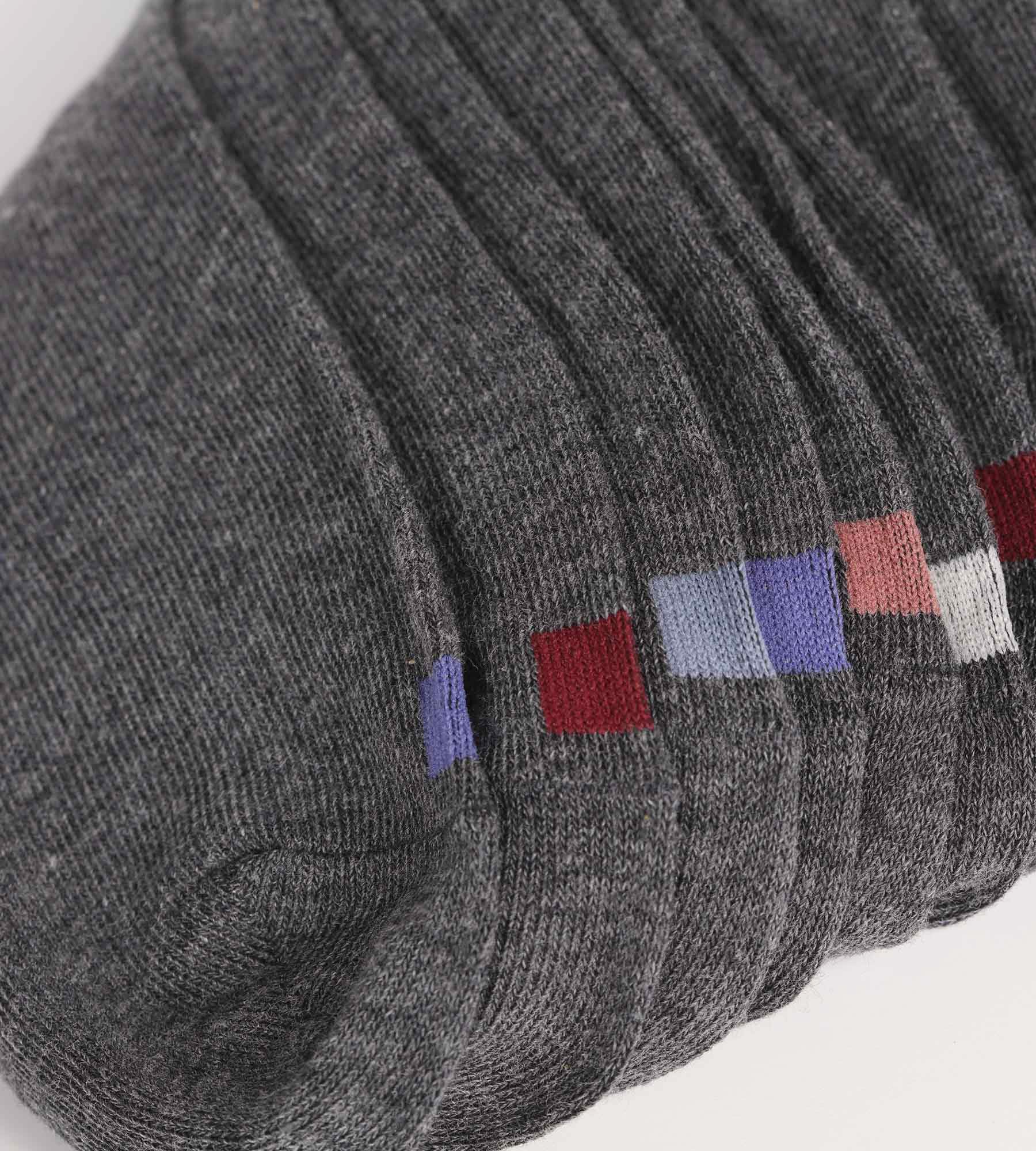 5 Pairs of Men's Cotton Socks with Stripes - Breathable & Comfortable for Casual Wear, Sports, and Daily Use - EcoDim Grey Crew Socks