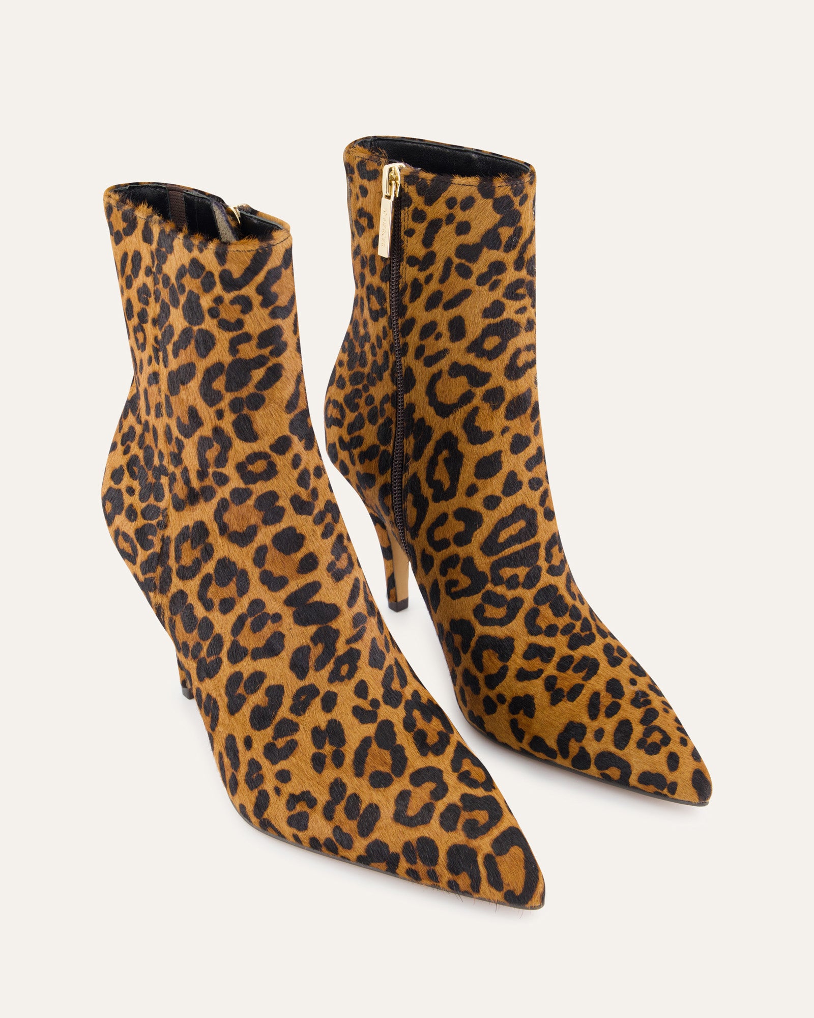 LOTTIE Women's High Ankle Boots - Leopard Print Leather Shoes for Fall/Winter Fashion, Comfortable & Stylish for Casual Outings, Parties and Office Wear