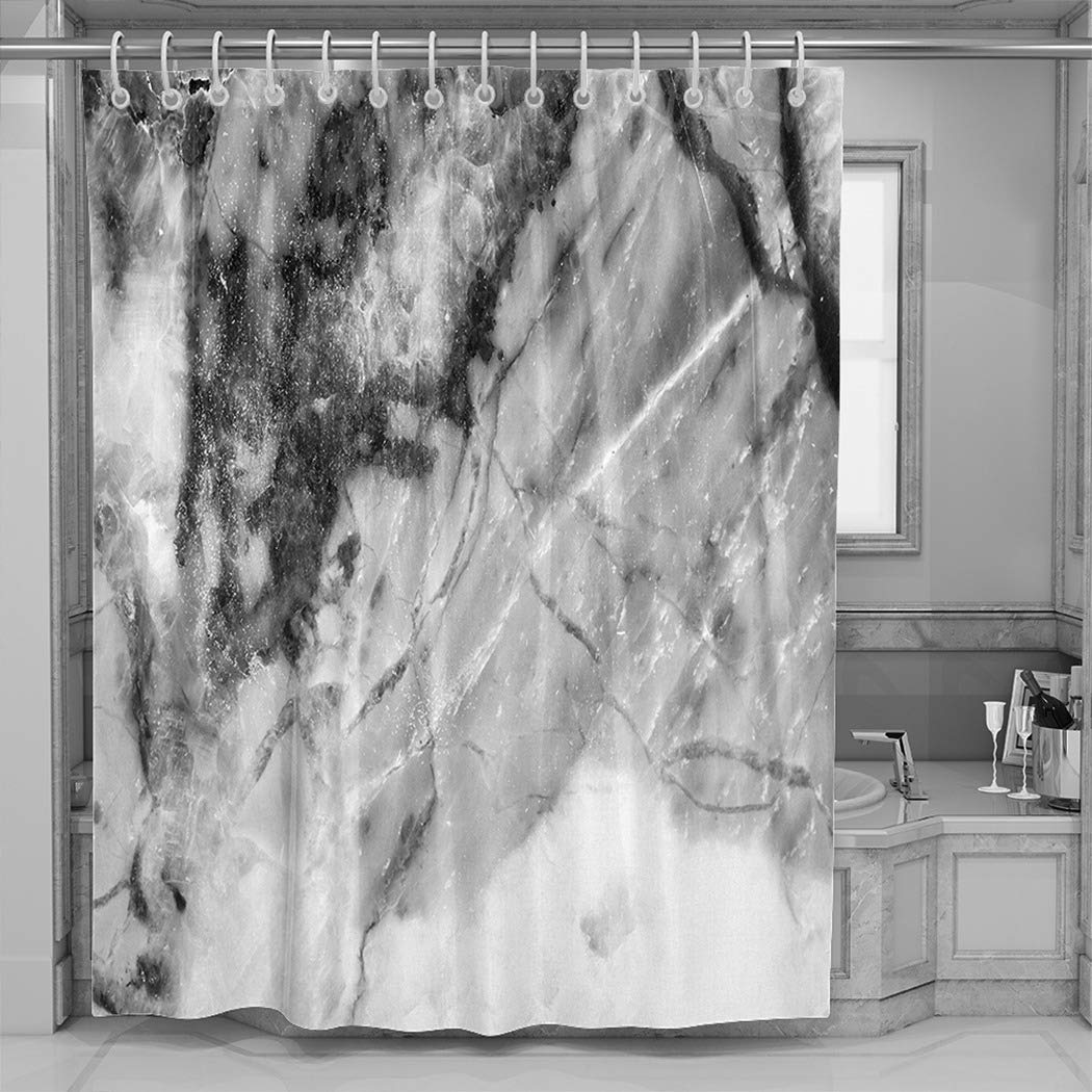 Abstract Black Gray Shower Curtain 60x72 Inches - Modern Bathroom Decor, Waterproof Polyester Fabric, Elegant Home Accessories for Bath & Shower - Perfect for Contemporary Homes, Apartments, and Guest Bathrooms