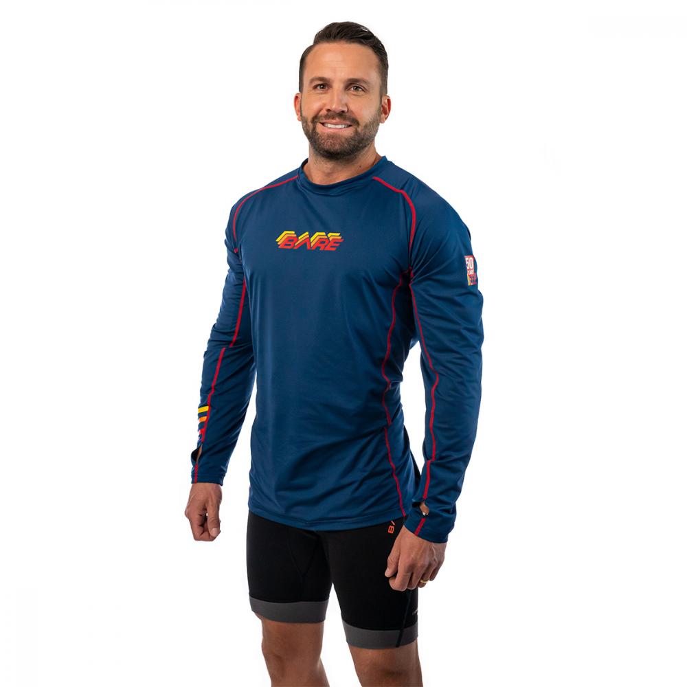 Bare 50th Anniversary Men's Rashguard UPF 50+ Sun Protection Swim Shirt for Surfing, Swimming & Water Sports - Lightweight Quick-Dry Performance Shirt