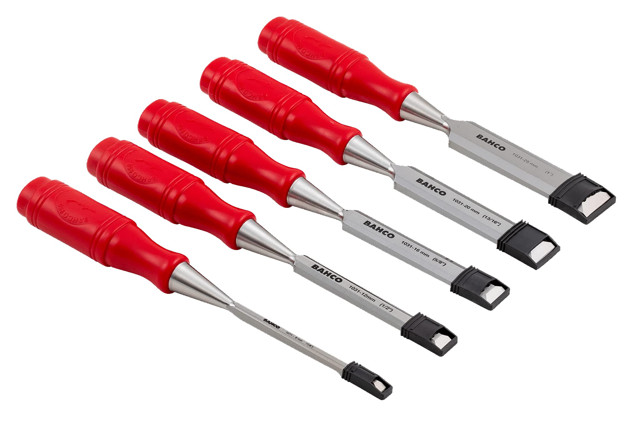 Bahco 9883 4-Piece Chisel Set - High-Quality Woodworking Tools for Carpentry & DIY Projects | Perfect for Carving, Shaping & Fine Woodworking
