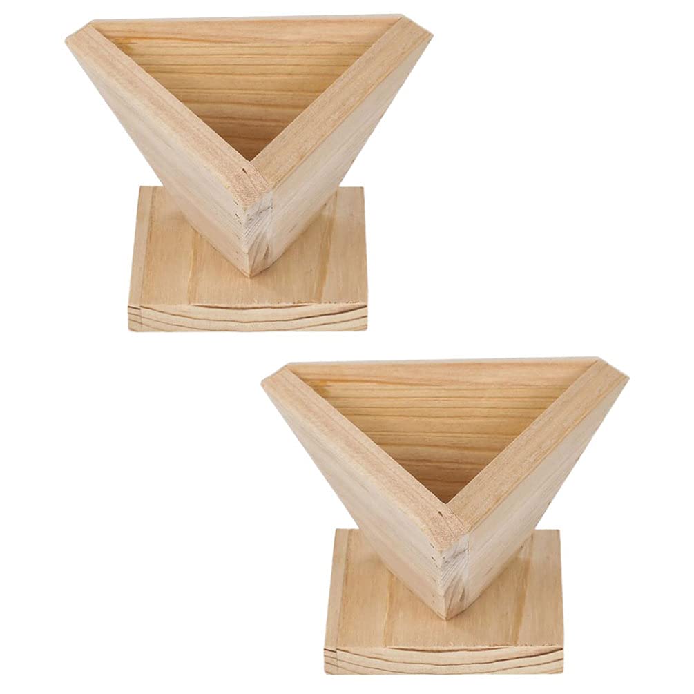 2pcs Wooden Zongzi Mold - Triangle Rice Ball Maker for Sticky Rice, Dumplings & Chocolate DIY | Perfect for Asian Cooking, Homemade Snacks & Kids' Baking Activities