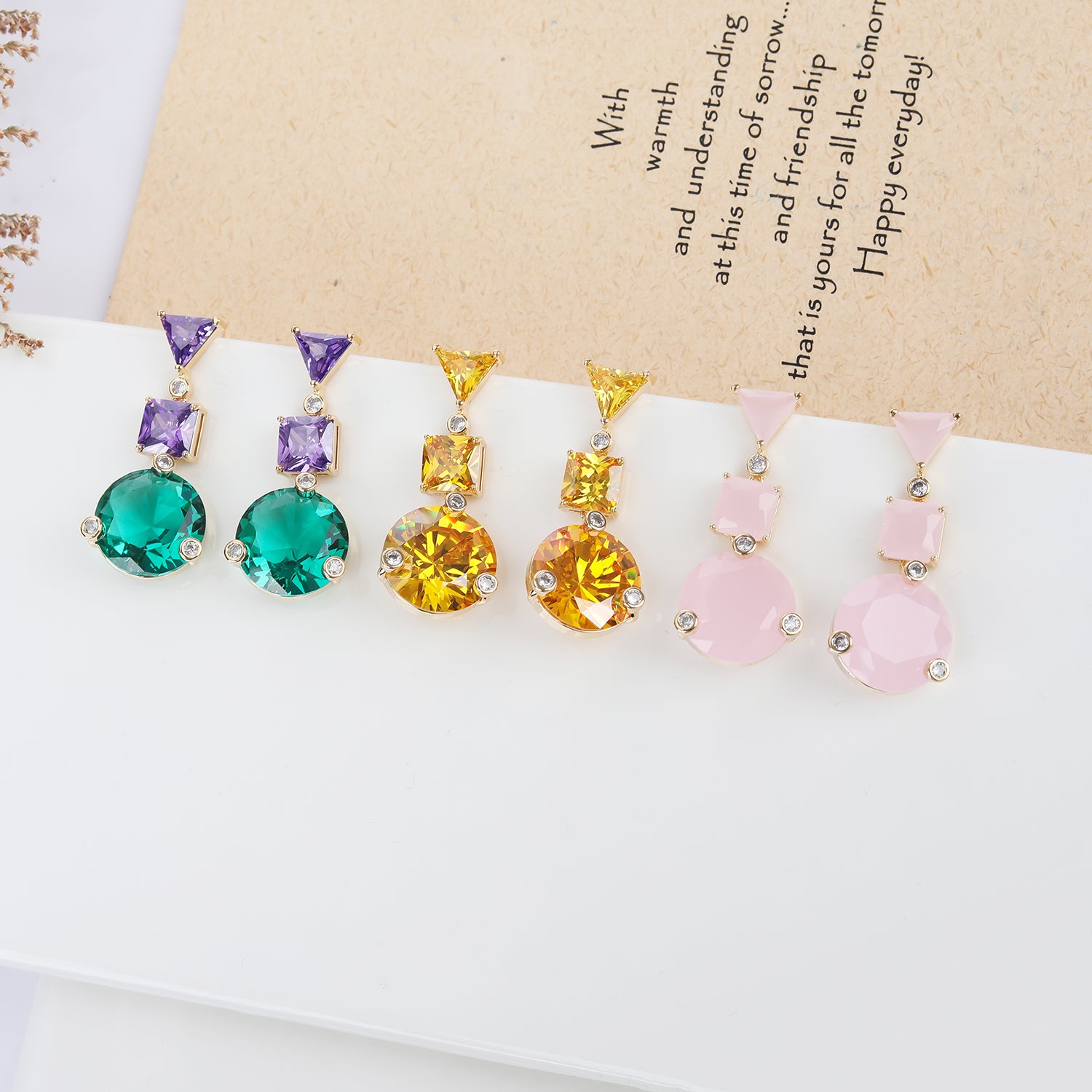 Cubic Zirconia Dangle Drop Earrings for Women - Elegant Party Jewelry for Weddings, Date Nights & Special Occasions | CE11665